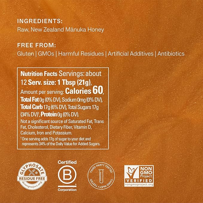 Manukora Raw Manuka Honey, MGO 850+ from New Zealand, Non-GMO, Monofloral, Traceable from Hive to Hand, Daily Digestive & Immune Support - 250g (8.82 Oz)