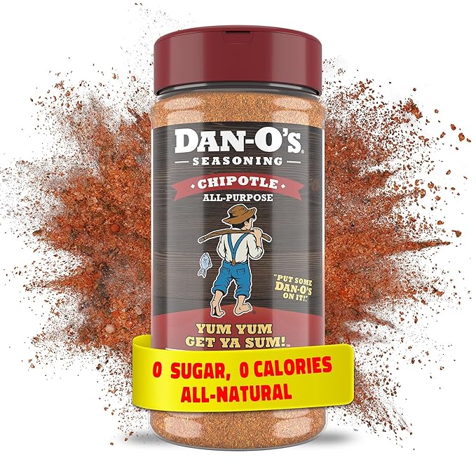 Dan-O's Chipotle Seasoning, 8.9 oz Bottle, All Purpose Seasoning for Chicken Wings, Pork, Brisket, Tacos and More, Sugar Free, Zero Calorie, Use this Spice Blend to Craft a Marinade, Dry Rub or Sauce