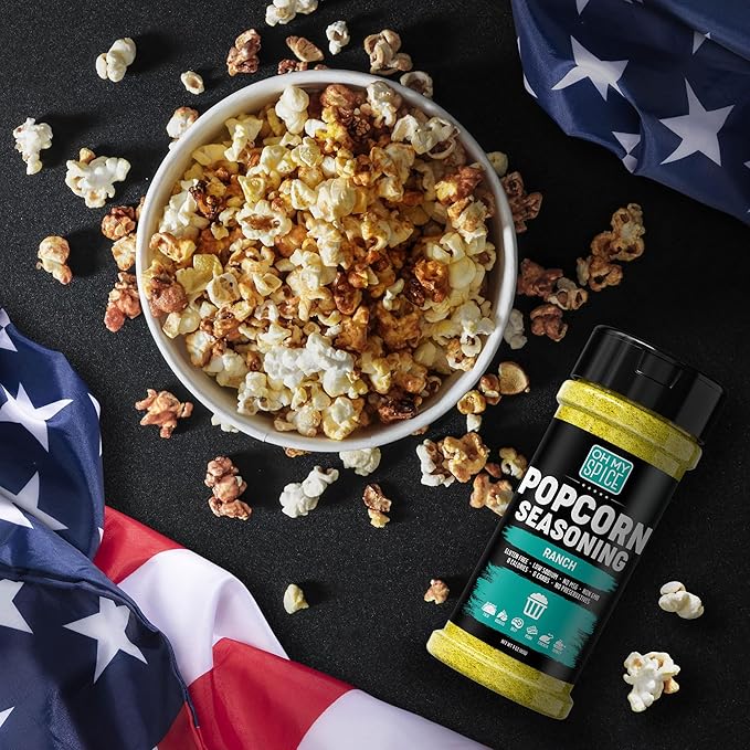 Popcorn Seasoning Variety Pack - Gluten Free & Low Sodium Ranch Seasoning Powder & Cheddar Cheese Powder Flavors. Pop Corn Gift Set. Pop Corn Flavorings Topping Variety Pack. Popcorn Seasonings Kit
