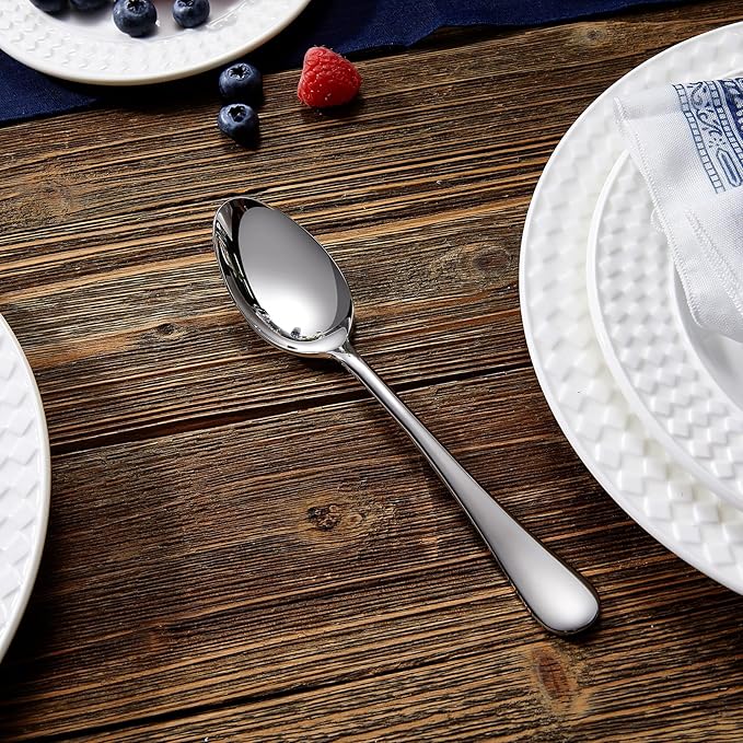KEAWELL Premium Verona 4-Piece 7.6 inch Spoon Set ??18/10 Stainless Steel, Heavy-Duty Mirror-Finished Flatware for Daily Meals, Hosting and Special Occasions (4, Dinner Spoons)