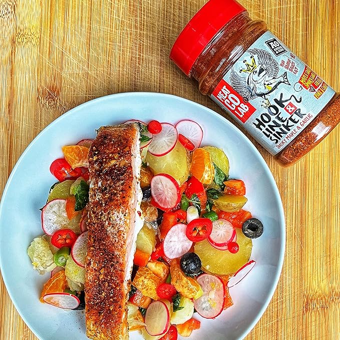 Angus & Oink | Hook Line & Sinker Rub | Maple Glazed Smoky Garlic | Perfect for Fish, Pork & Chicken | 210g