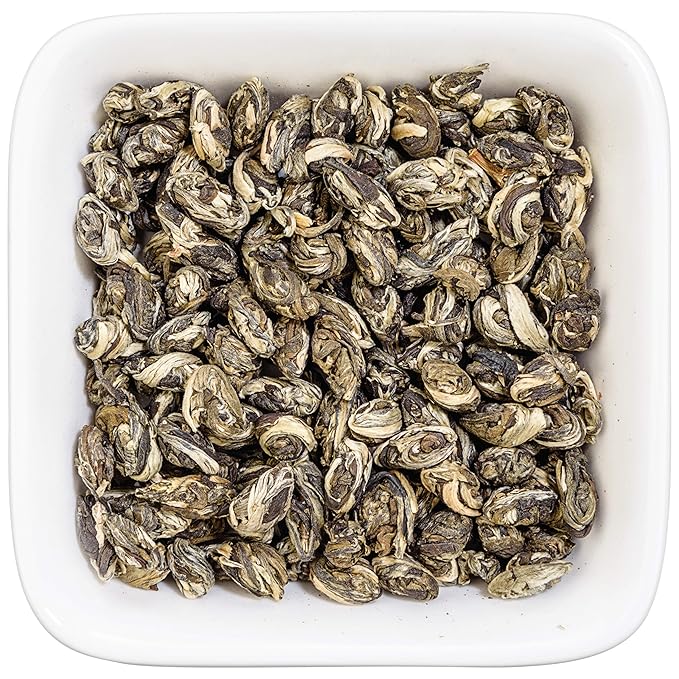 Tealyra - Jasmine Phoenix Pearls - Best Chinese Jasmine Green Tea - Loose Leaf - Naturally Scented - Great Aroma and Taste - 220g (8-ounce)