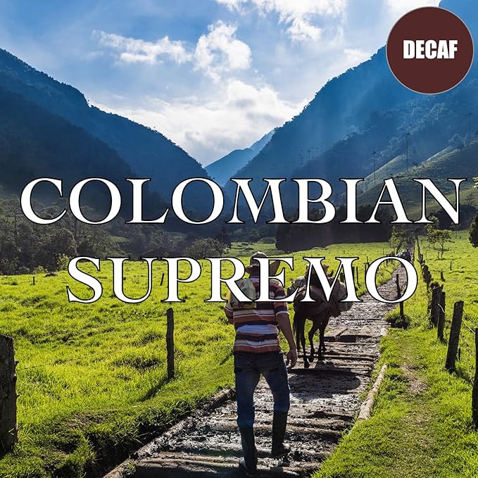 Colombian Supremo Decaf Coffee, Ground, Swiss Water Processed, Fair Trade, Fresh Roasted, 16-ounce