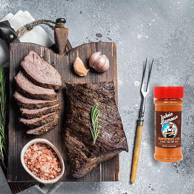 Jake?™s Famous Memphis Rub, BBQ Rub 4.5 Oz, Sugar Free, Gluten Free, Classic Southern Barbecue Seasoning for Chicken, Ribs, Pork, Beef, Seasoning Mix for Grilling Pack of 1