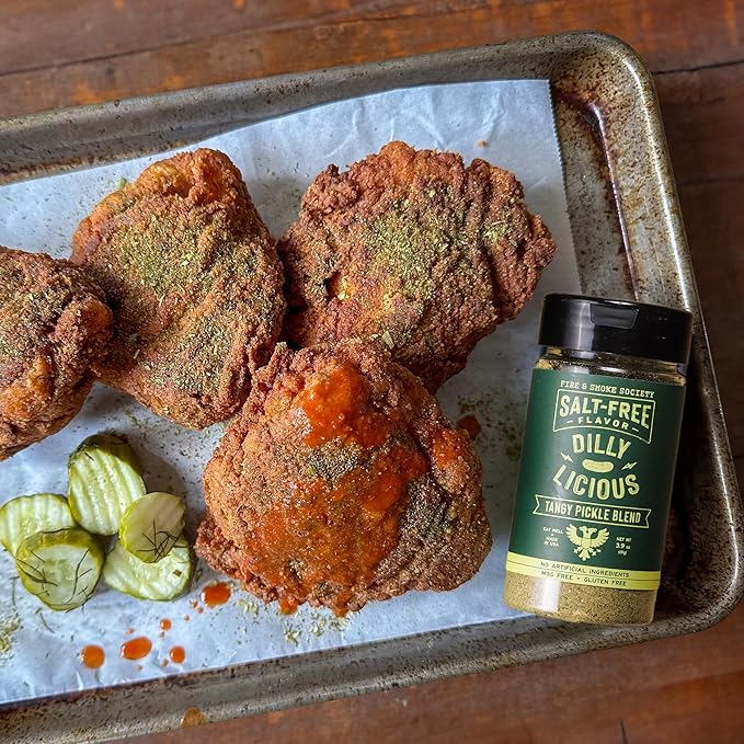 Fire & Smoke Society Salt-Free Dilly Licious Seasoning Blend | All Purpose Seasoning | Chicken, Fish, Potatoes, Veggies | Garlic, Onion, Dill | M 3.9 oz