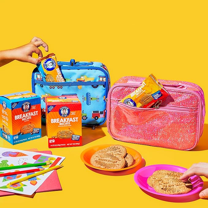 Goodie Girl, Cinnamon Brown Sugar Breakfast Biscuits | Snack Packs | Gluten Free, Peanut Free, Egg and Dairy Free | Includes 4 Boxes, 16 Packs Total