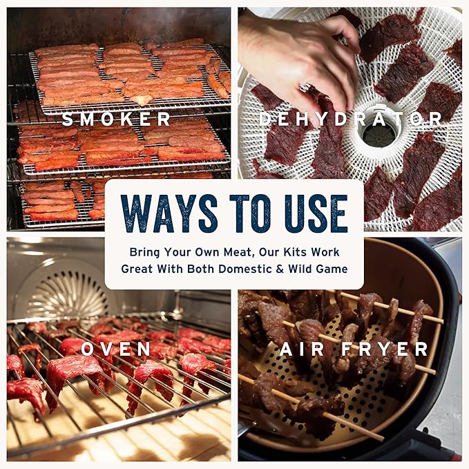 PS Seasoning Jerky Seasoning and Cure Kit (Sweet & Hot) - Award-Winning DIY Beef Jerky Making Kit with Seasoning Mix & Cure - Oven, Smoker, Dehydrator - Great for Beef, Turkey, Venison, Wild Game