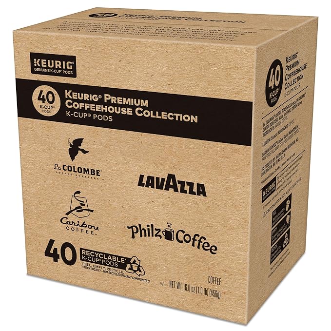 Keurig Premium Coffeehouse Collection, Single Serve Keurig K-Cup Pods, Medium and Dark Roast Coffees, 40-Count Box