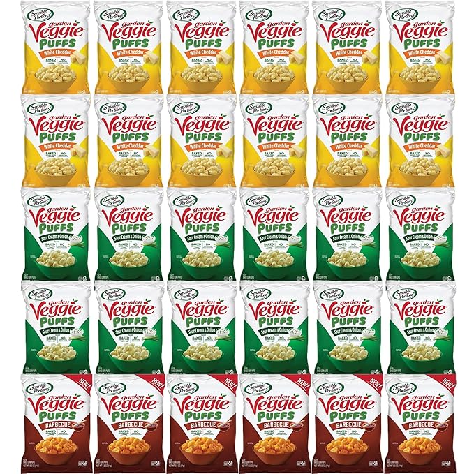 Veggie Puffs Variety Pack - Baked Corn Pops Snack Bag Healthy Assortment - Care Package Gift Box Gluten Free (30 Count)