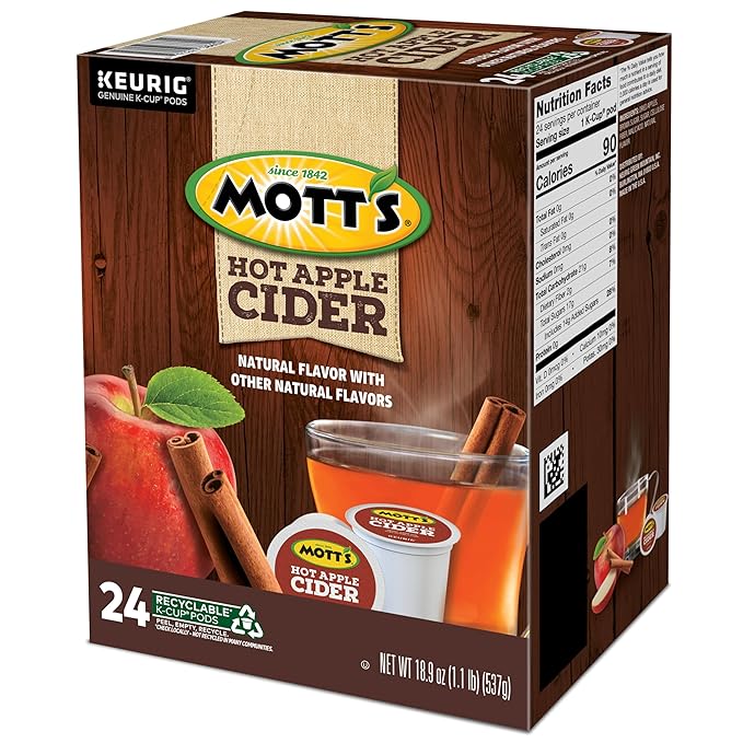 Mott's Apple Cider, Keurig Single-Serve K-Cup Pods, 96 Count