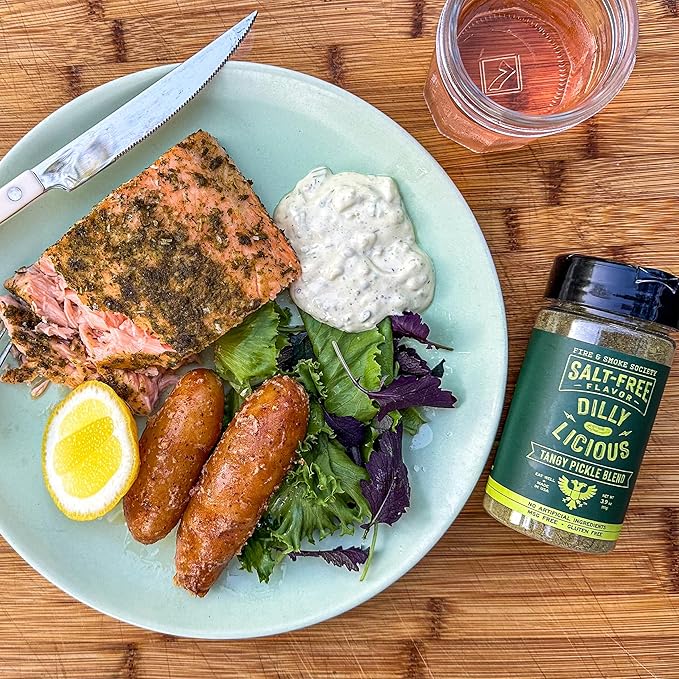 Fire & Smoke Society Salt-Free Dilly Licious Seasoning Blend | All Purpose Seasoning | Chicken, Fish, Potatoes, Veggies | Garlic, Onion, Dill | M 3.9 oz
