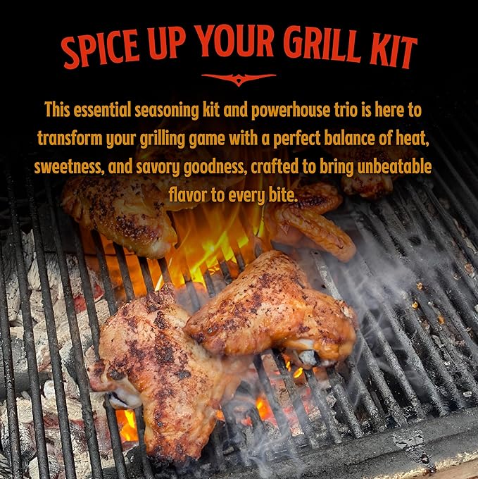 Big Poppa’s Spice & Sauce Celebration BBQ seasoning set – Sweet & Spicy Chili Seasoning Rub, Kansas City BBQ Sauce & Outstanding Honey Garlic Seasoning – 3-Pack Flavor Bundle for Ribs, Chicken & Pork