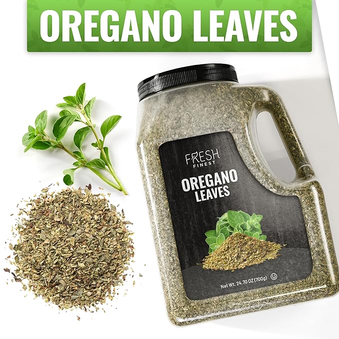 Fresh Finest Oregano Spice 24.70 oz ??Premium Dried Oregano Leaves Bulk, All-Natural, Non-GMO, Gluten-Free, Kosher ??Perfect for Cooking, Seasoning & Garnishing