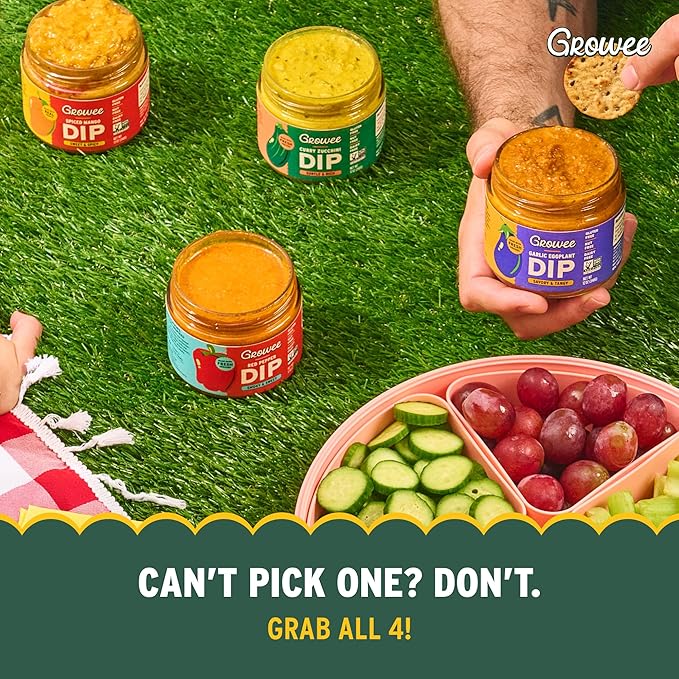 Growee Vegan Curry Zucchini Dip & Spread (2 Pack) ??Dairy-Free Queso & Salad Dressing Alternative ??Nut-Free, Gluten-Free, Soy-Free Plant-Based Condiment for Rice Bowls, Salads & Indian Dishes