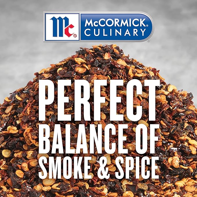 McCormick Culinary Crushed Chipotle Pepper, 16 oz - One 16 Ounce Container of Dried Chipotle Pepper Seasoning for a Smoky Sweet Flavor, Perfect for Meats, Sauces, Marinades, Soups and More