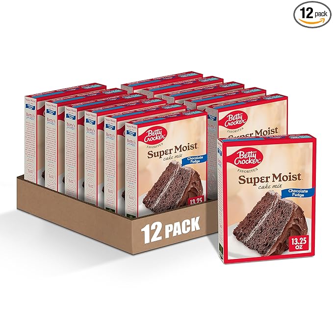 Betty Crocker Favorites Super Moist Chocolate Fudge Cake Mix, 13.25 oz (Pack of 12)