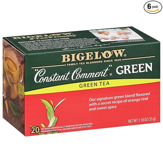 Bigelow Tea Constant Comment Green Tea, Caffeinated, 20 Count (Pack of 6) 120 Total Tea Bags