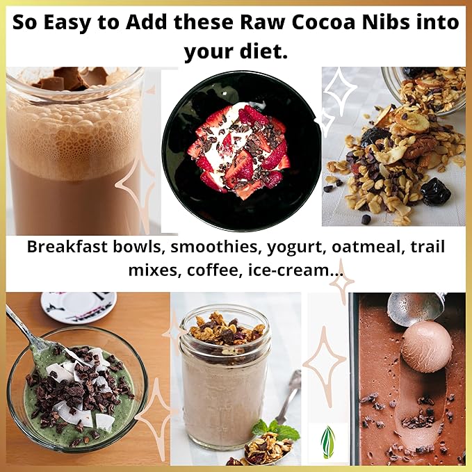 Pure Natural Miracles Cacao Nibs Unsweetened | Raw, Sugar Free, Organic Dark Chocolate Chips | Cocoa Beans for Brewing (32 oz / 2 Pound)