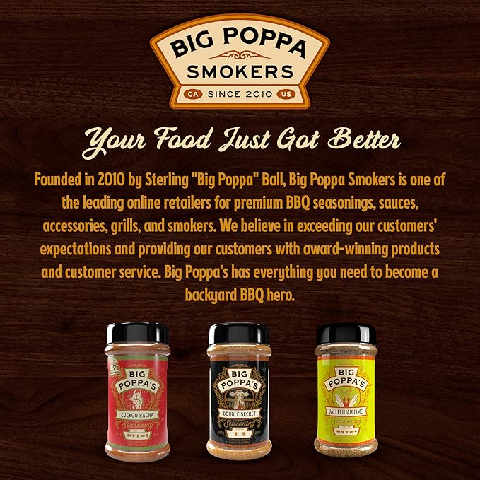 Big Poppa’s Fiery Flavor Trio BBQ Rub Set – Sweet & Spicy Chili Blend, Zesty Lime Garlic Jalapeno Rub & Bold Savory Garlic Seasoning – Premium 3-Pack of Spices for Chicken, Steak, Seafood & Veggies
