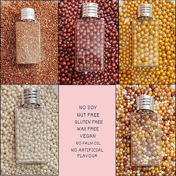 Confect Sprinkle Mix ??Edible Gold, Bronze & White Sugar Pearls with Copper Sparkling Sugar ?밎reat Gatsby Disco Ball- Elegant Cake, Cupcake & Cookie Decorating Sprinkles ?밮egan, Gluten-Free, Nut-Free, Soy-Free, Dairy-Free, Palm Oil-Free, Dye Free- 5 Oz