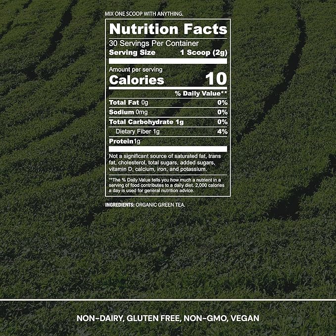 Blueprint Bryan Johnson Matcha Powder ??Ceremonial Grade Japanese Matcha ??Green Tea for Energy & Focus ??Natural Caffeine, Antioxidant-Rich ??30mg L-Theanine- 30 Servings