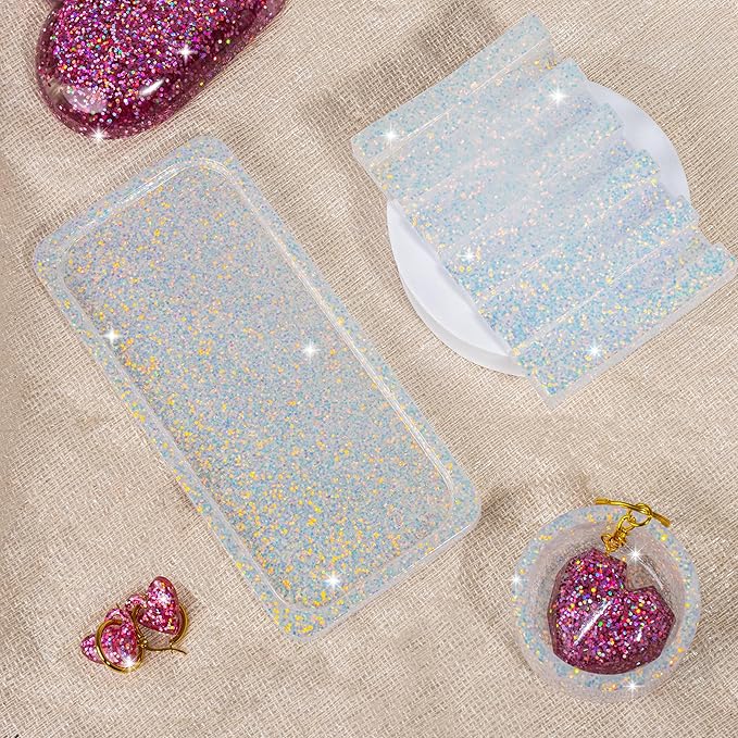 Hemway Premium Glitter Shaker - Mother of Pearl Iridescent | 130g Fine Metallic Flake Sequins for Resin & Epoxy Crafts | Craft Supplies for Tumblers, Festival, Art