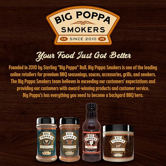 Big Poppa's Brisket Bundle (4-Pack) ??Featuring Succulent Competition Brisket & Steak Seasoning, Beef Injection, Garlic and Pepper Spice Mix & Granny's BBQ Sauce - Ultimate BBQ Seasoning Kit