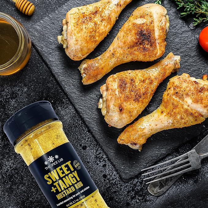The Spice Lab Sweet + Tangy Mustard Rub - Perfect Harmony Of Honey Mustard Powder To Elevate Your Bbq And Dishes - Discover The Rich, Mustard Seasoning Blend For An Unmatched Gourmet Experience