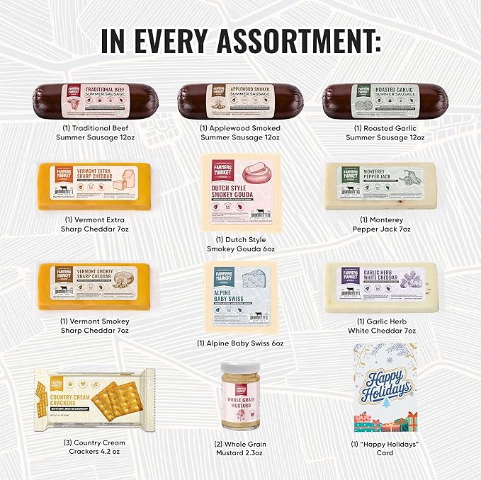 Farmers Market, Gluten Free, Keto, Paleo, Low Sodium, Zero Sugar, Christmas Charcuterie Board, Holiday Meat and Cheese Gift Baskets, Heritage Collection