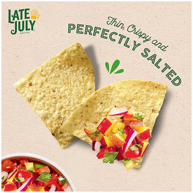 Late July Snacks Thin And Crispy Organic Tortilla Chips Sea Salt, 14.75 Oz (Pack of 2)