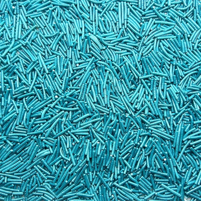 SE Si&Moos Teal Jimmies Sprinkles Teal Sprinkles for Cake Decorating Edible Crunchy Jimmies for Topping Ice Cream, Cookies, Cakes, Cupcakes, Dessert Decorating 3 OZ