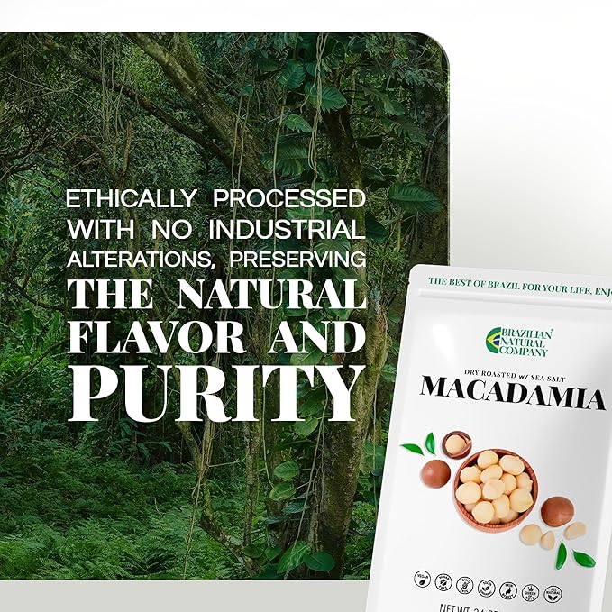 Macadamia Nuts Kit 48 oz, Stand Up Pouch – Rich in Omega 3, Vitamins and Minerals – Natural Source of Skin and Well Being – Lightly Salted – Brazilian Natural Company