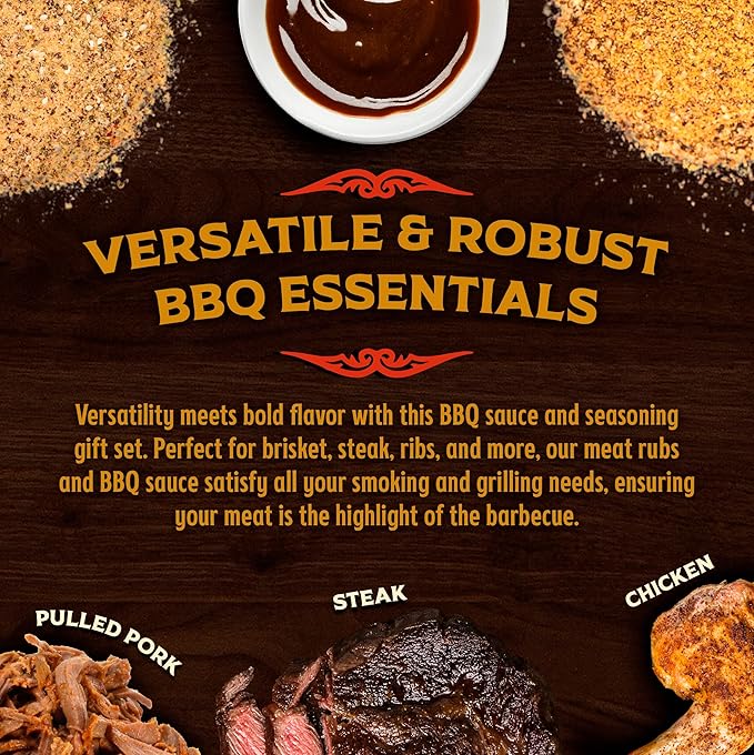 Big Poppa's Steak Bundle – Irresistible BBQ Set Featuring Steak Seasoning, BBQ Rub & Sauce – Ultimate Spice Trio for Grilling Enthusiasts - Perfect for Steaks, Ribs, and Brisket