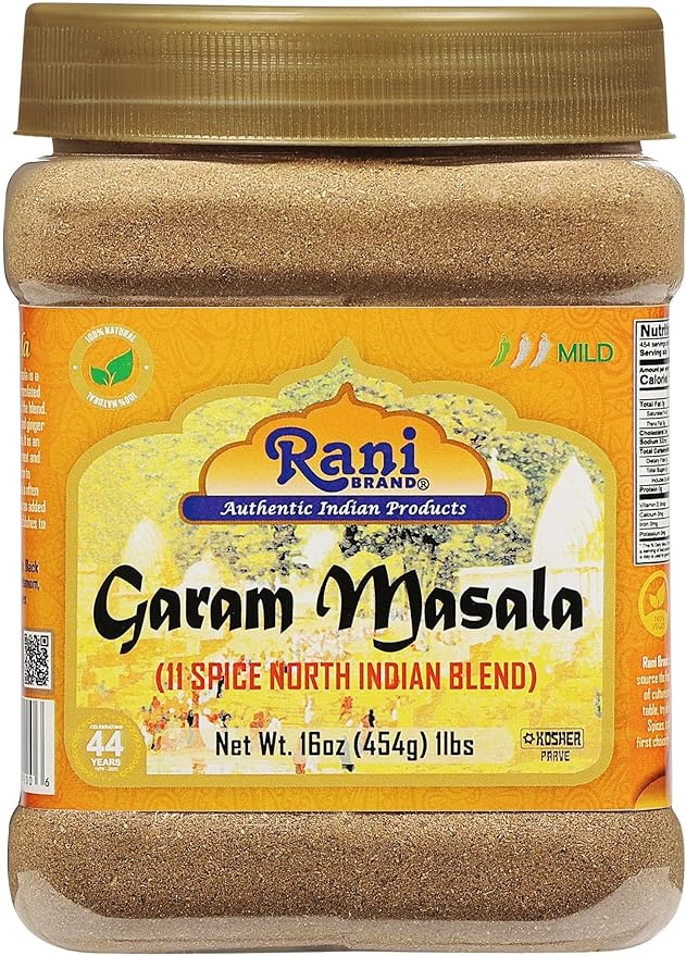 Rani Garam Masala Indian 11-Spice Blend 16oz (1lb) 454g PET Jar, Pack of 6 ~ All Natural, Salt-Free | Vegan | No Colors | Gluten Friendly | NON-GMO | Kosher | Indian Origin