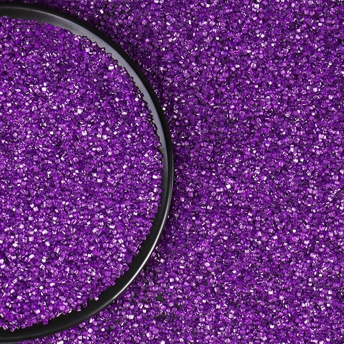 Purple Sprinkles, Purple Sanding Sugar Sprinkles for Cake Decorating, Sanding Crystal Sugar 130g/4.59oz, Cupcake, Cookie, Ice Cream and Donuts Toppings, Wedding, Birthday Party Supplies