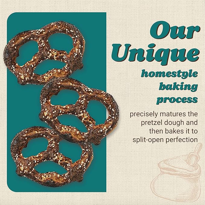 Unique Snacks Extra Dark Splits Pretzels, Original Split-Open Pretzels, Delicious Homestyle Baked Snack Bag, Vegan, OU Kosher, and Non-GMO Food, No Artificial Flavor, 2.12 Oz. Bag, Pack of 24