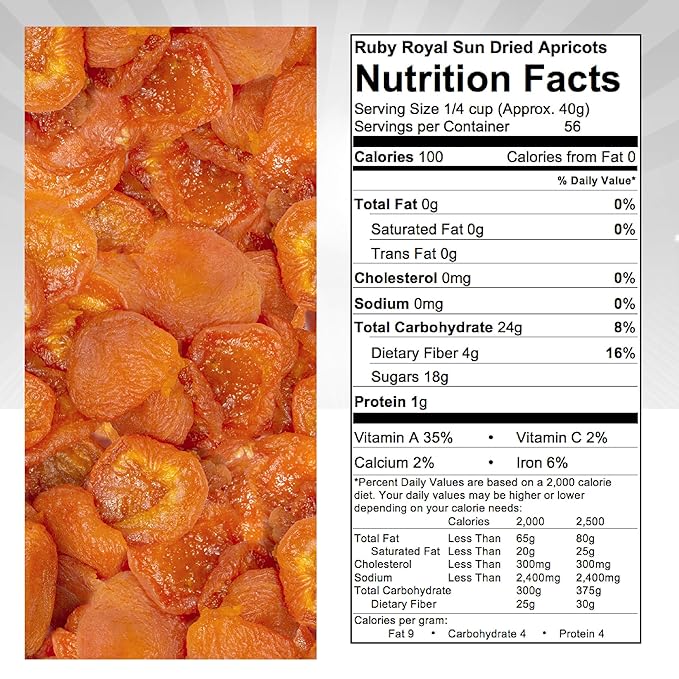 Traina Home Grown California Sun Dried Jumbo Ruby Royal Apricot Halves - SEASONAL/LIMITED - Healthy, No Sugar Added, Non GMO, Gluten Free, Kosher Certified, Vegan, Value Size (5 lbs)