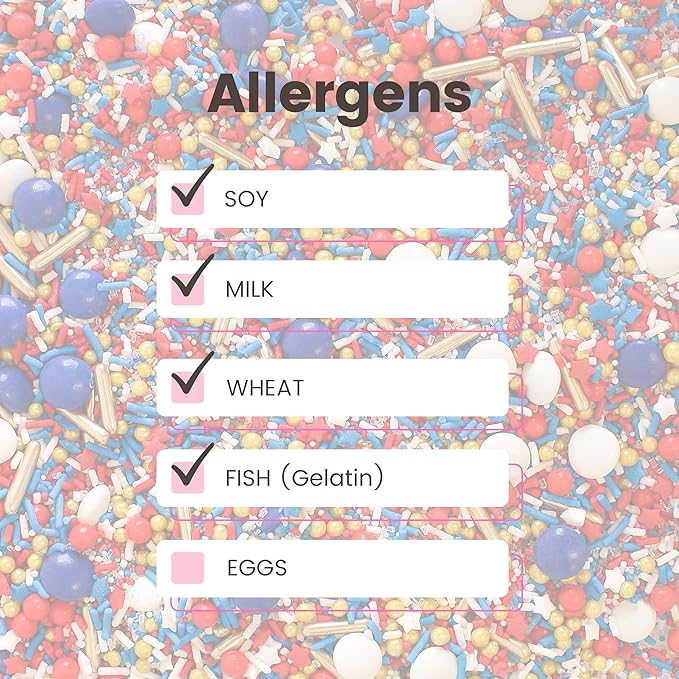 Sprinkle Pop Old Glory Sprinkle Mix| Red White Blue Sprinkles with Gold Metallics| Decorating Patriotic Sprinkles Made in USA for 4th of July Independence Day Cakes Cupcakes Donuts Cookies, 2oz