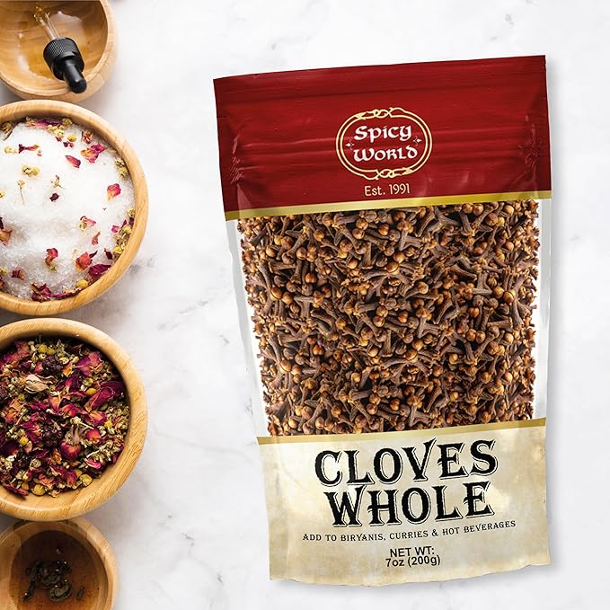 Whole Cloves 7 Oz Bag - Great for Foods, Tea, Pomander Balls, and Even Potpourri - by Spicy World