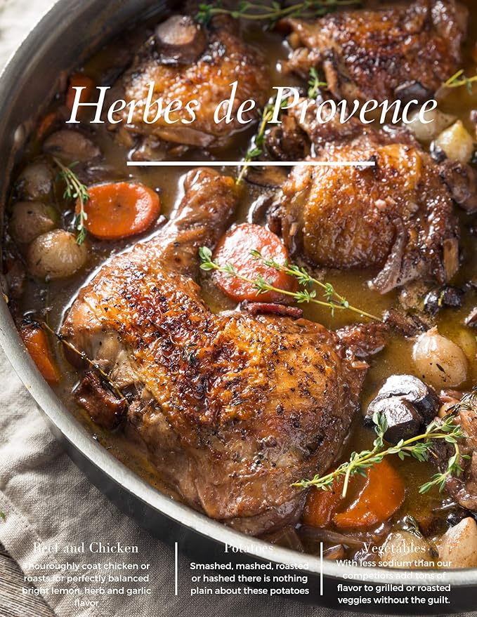 Herbes de Provence- 3.6 oz. Jar (Pack of 2) - 7 Classic, bright and bold spices blended for maximum flavor. Perfect for everyday use as well as French Specialty dishes.