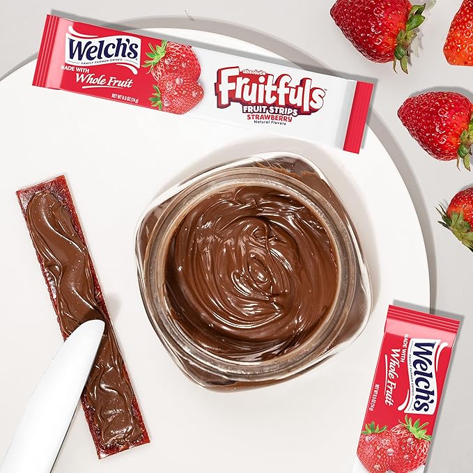 Welch?™s Absolute Fruitfuls Fruit Strips, Tasty Dried Fruit Snacks for School Lunches, Strawberry, 0.5oz (Pack of 10)