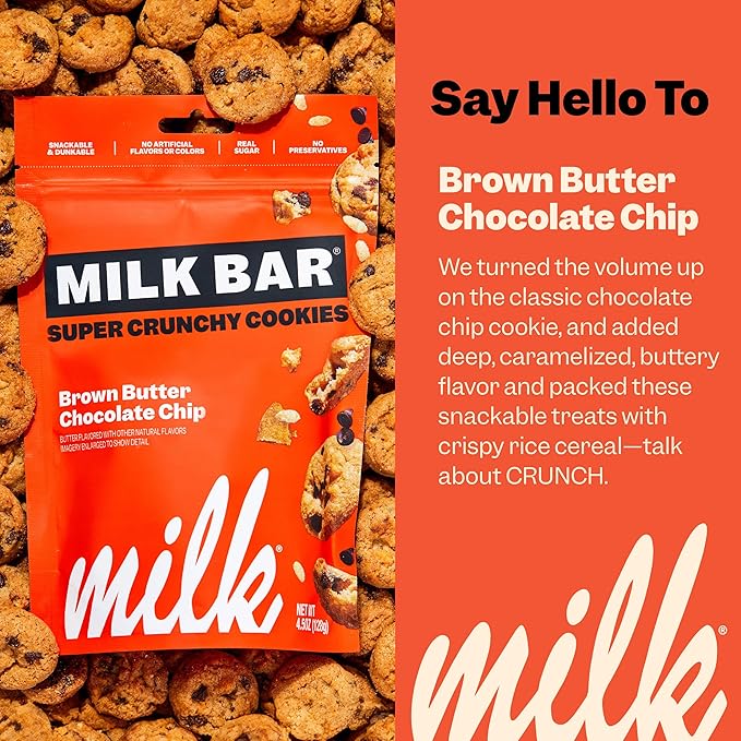 MILK BAR Crunchies | Crunchy Bite Sized Cookies With No Artificial Flavors or Preservatives | Pack of 3, 4.5oz Bags (Mix-it-up 3 Pack) (Greatest Hits)