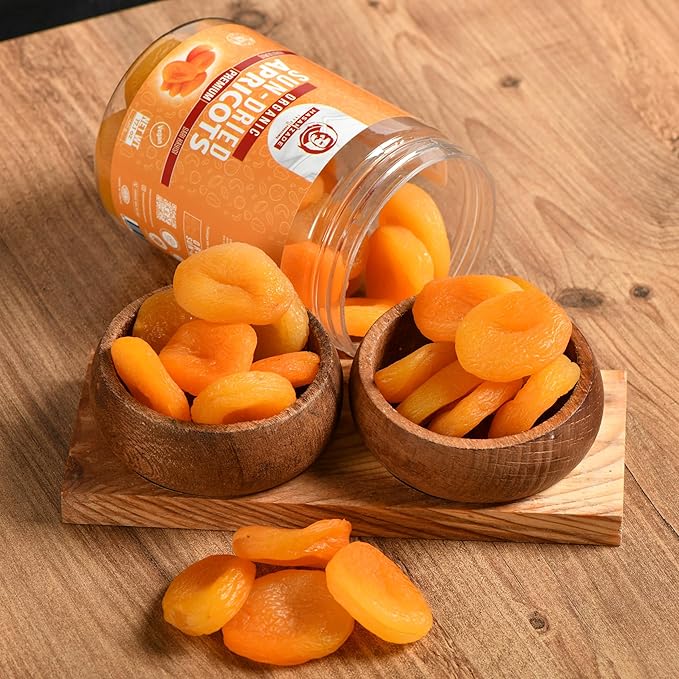 HASANZADE Organic Dried Apricots Healthy Snacks for Adults and Kids Vegan Gluten Free Dried Fruit Snacks (17,1 Oz)