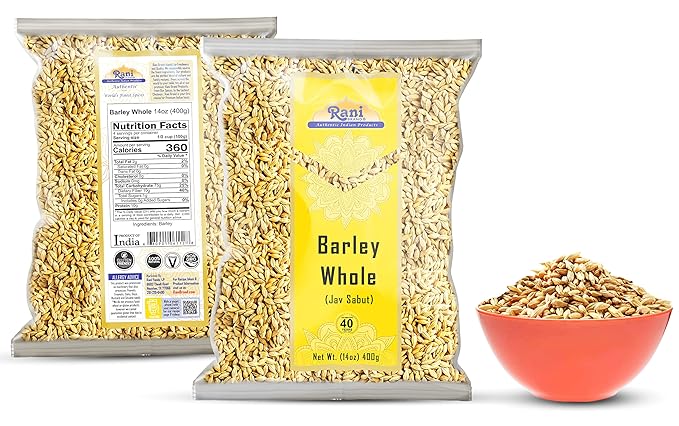 Rani Barley (Jav) Whole With Husk (Non-hulled) 14oz (400g) ~ All Natural | Vegan | NON-GMO | Kosher | Indian Origin