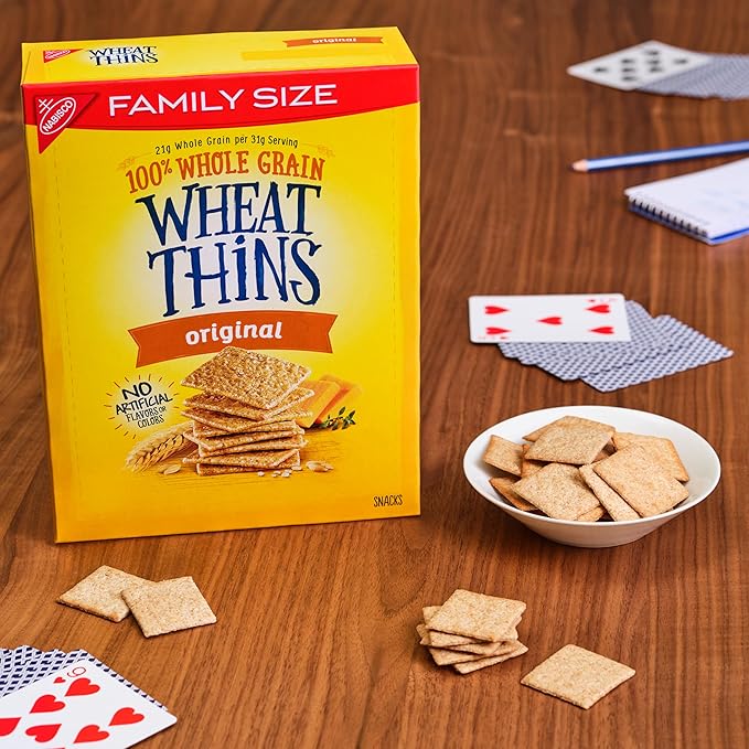 Wheat Thins Original Snacks, Whole Grain Wheat Crackers, Bulk Snack Crackers, Family Size, 6 - 14 oz Boxes