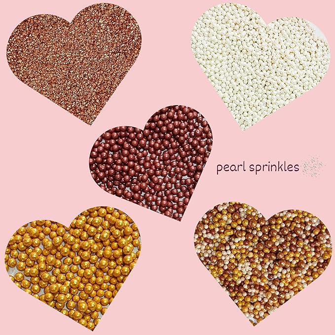 Confect Sprinkle Mix ??Edible Gold, Bronze & White Sugar Pearls with Copper Sparkling Sugar ?밎reat Gatsby Disco Ball- Elegant Cake, Cupcake & Cookie Decorating Sprinkles ?밮egan, Gluten-Free, Nut-Free, Soy-Free, Dairy-Free, Palm Oil-Free, Dye Free- 5 Oz