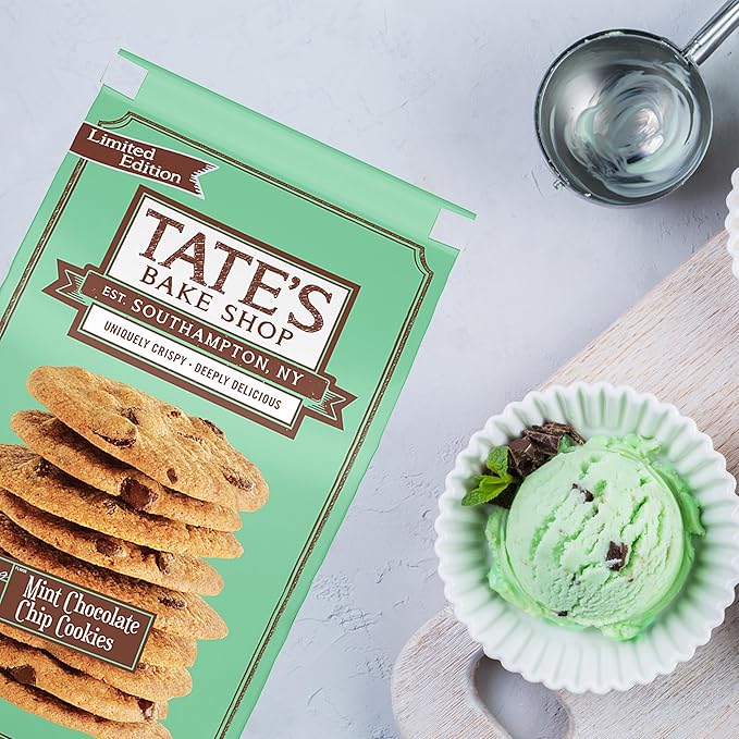 Tate's Bake Shop Cookies Variety Pack, Mint Chocolate Chip & Chocolate Chip Cookies, 4 Bags