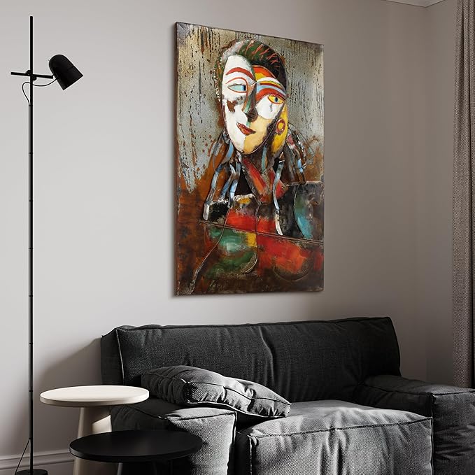 Empire Art Direct Homme I Mixed Media Iron Hand Painted Dimensional Wall Art, 60" x 40" x 3.2", Ready to Hang