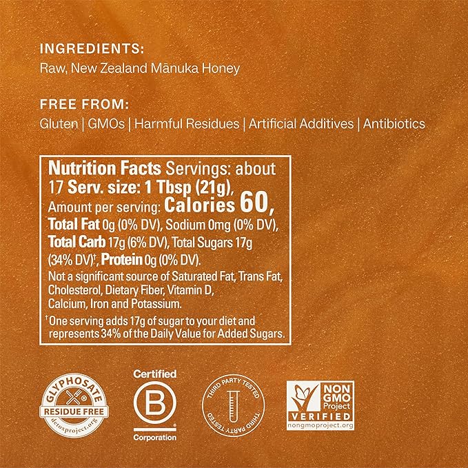 Manukora Raw Manuka Honey, MGO 850+, New Zealand Honey, Non-GMO, Traceable from Hive to Hand, Daily Wellness Support - 360g (12.7 Oz), Squeezy Bottle