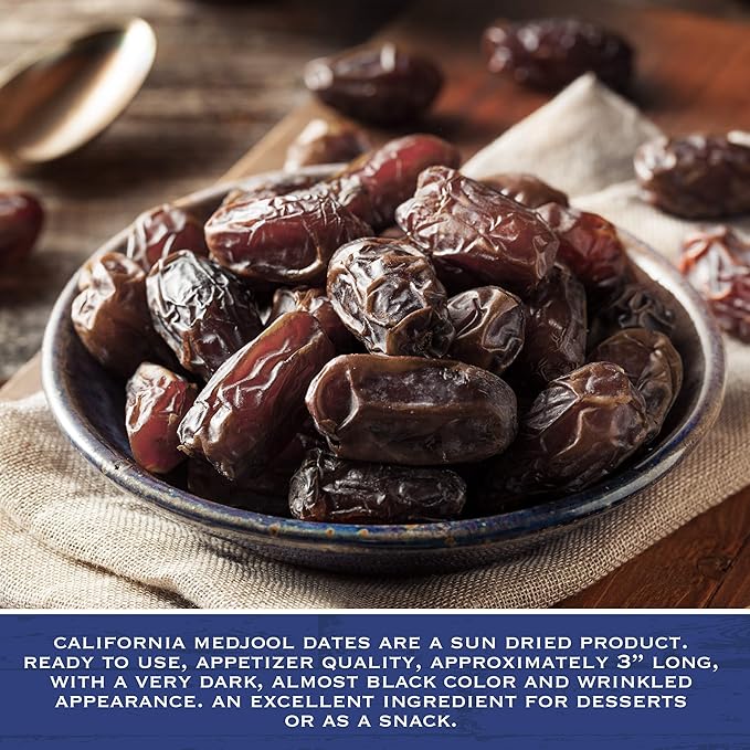 Traina Home Grown California Sun Dried California Medjool Dates - Healthy, No Added Sugar, Non GMO, Gluten Free, Kosher Certified, Vegan, Value Size (5 lbs)